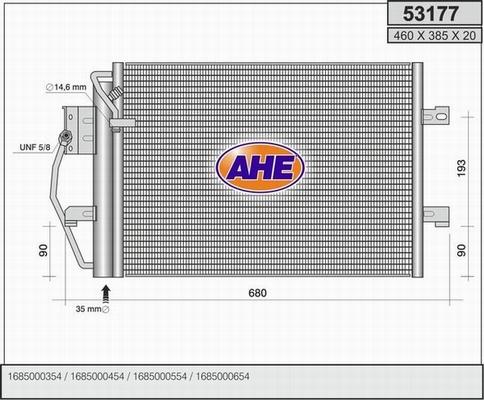 AHE 53177 - Конденсатор, кондиціонер autozip.com.ua