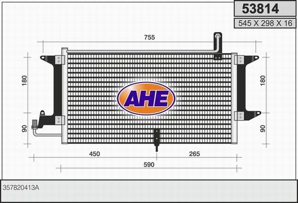 AHE 53814 - Конденсатор, кондиціонер autozip.com.ua