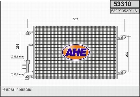 AHE 53310 - Конденсатор, кондиціонер autozip.com.ua