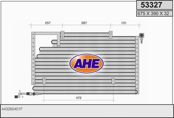 AHE 53327 - Конденсатор, кондиціонер autozip.com.ua