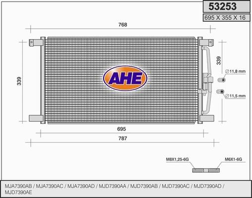 AHE 53253 - Конденсатор, кондиціонер autozip.com.ua