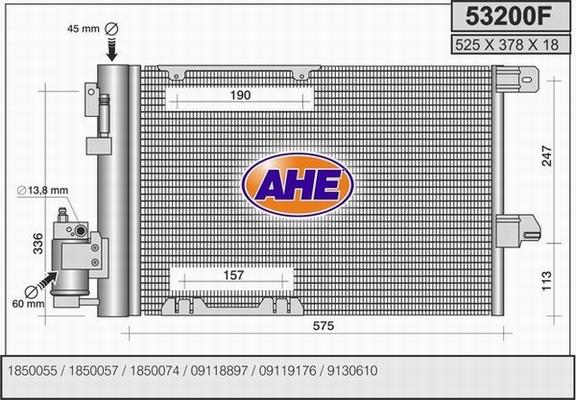 AHE 53200F - Конденсатор, кондиціонер autozip.com.ua