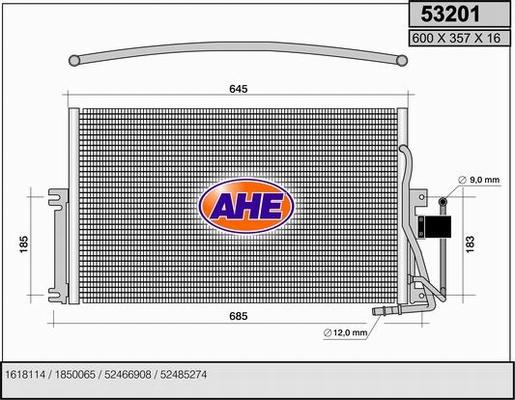 AHE 53201 - Конденсатор, кондиціонер autozip.com.ua