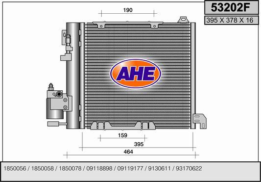 AHE 53202F - Конденсатор, кондиціонер autozip.com.ua