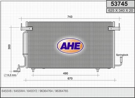 AHE 53745 - Конденсатор, кондиціонер autozip.com.ua