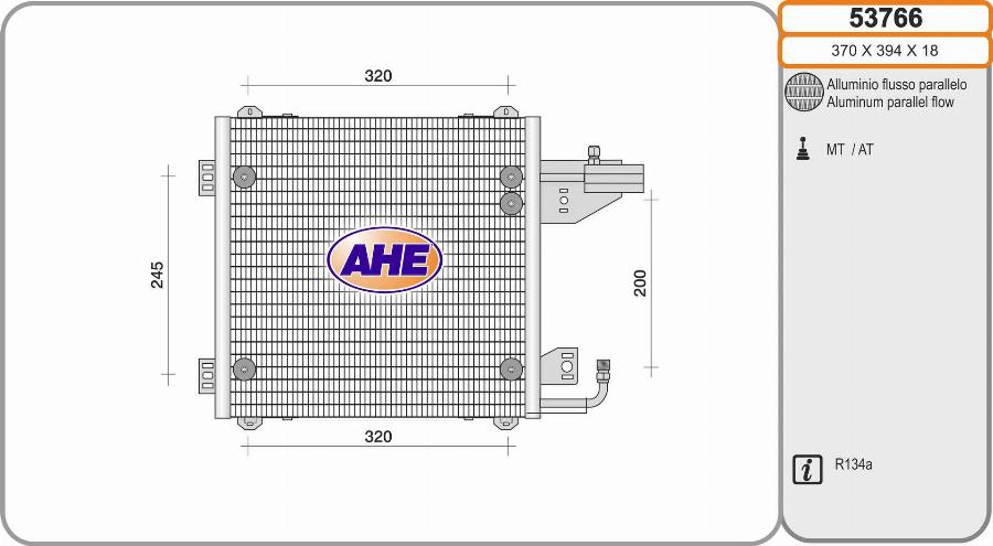 AHE 53766 - Конденсатор, кондиціонер autozip.com.ua