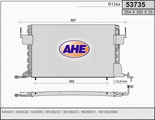 AHE 53735 - Конденсатор, кондиціонер autozip.com.ua