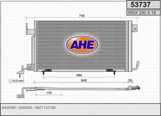 AHE 53737 - Конденсатор, кондиціонер autozip.com.ua