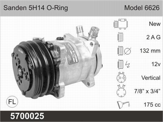 AHE 5700025 - Компресор, кондиціонер autozip.com.ua