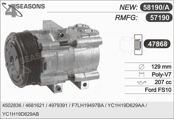 AHE 57190 - Компресор, кондиціонер autozip.com.ua