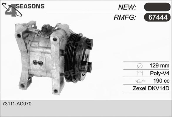 AHE 67444 - Компресор, кондиціонер autozip.com.ua