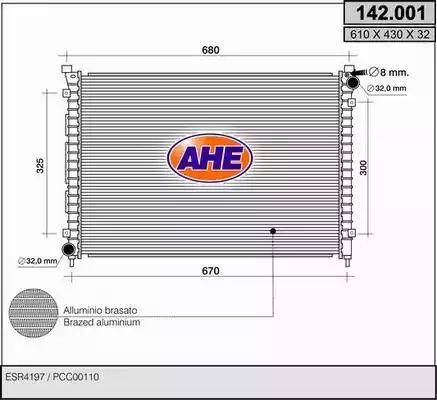 AHE 142.001 - Радіатор, охолодження двигуна autozip.com.ua