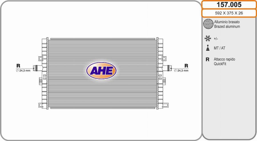 AHE 157.005 - Радіатор, охолодження двигуна autozip.com.ua