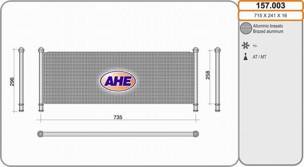 AHE 157.003 - Радіатор, охолодження двигуна autozip.com.ua