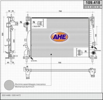 AHE 109.418 - Радіатор, охолодження двигуна autozip.com.ua