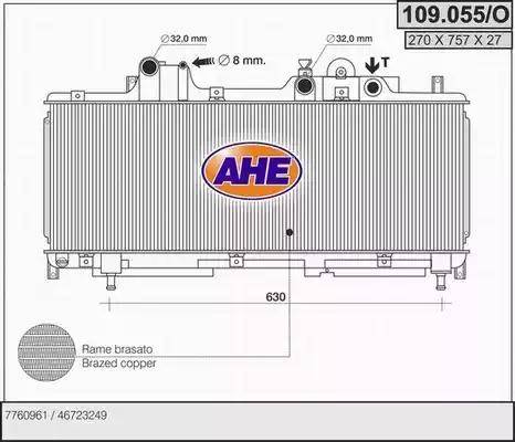 AHE 109.055/O - Радіатор, охолодження двигуна autozip.com.ua