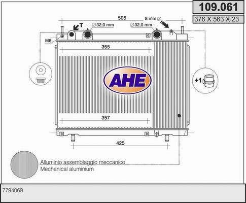 AHE 109.061 - Радіатор, охолодження двигуна autozip.com.ua