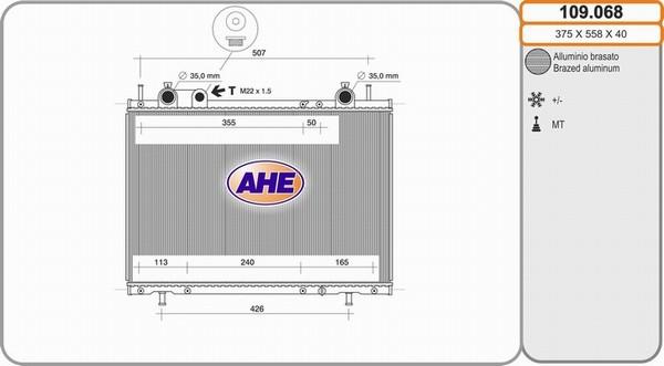 AHE 109.068 - Радіатор, охолодження двигуна autozip.com.ua