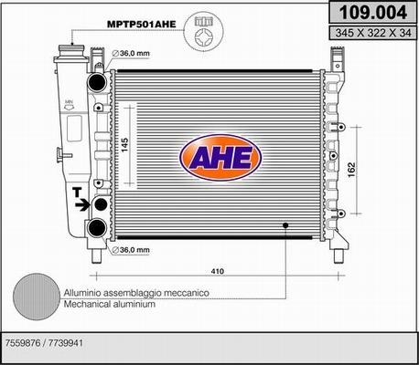 AHE 109.004 - Радіатор, охолодження двигуна autozip.com.ua