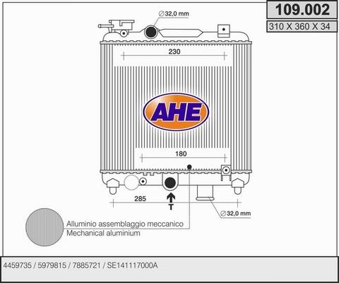 AHE 109.002 - Радіатор, охолодження двигуна autozip.com.ua