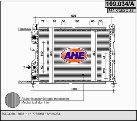 AHE 109.034/A - Радіатор, охолодження двигуна autozip.com.ua