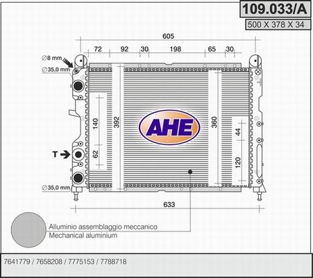 AHE 109.033/A - Радіатор, охолодження двигуна autozip.com.ua