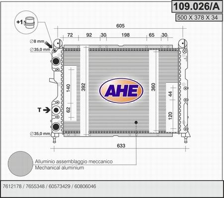 AHE 109.026/A - Радіатор, охолодження двигуна autozip.com.ua