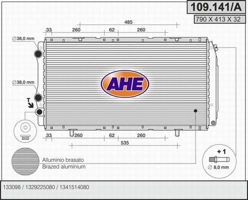 AHE 109.141/A - Радіатор, охолодження двигуна autozip.com.ua