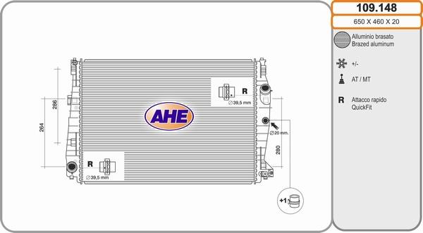 AHE 109.148 - Радіатор, охолодження двигуна autozip.com.ua
