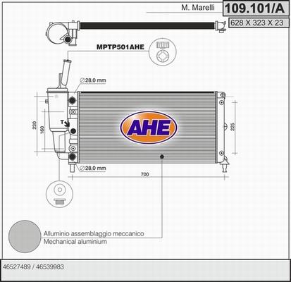 AHE 109.101/A - Радіатор, охолодження двигуна autozip.com.ua