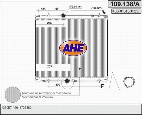 AHE 109.138/A - Радіатор, охолодження двигуна autozip.com.ua