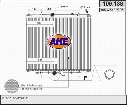 AHE 109.138 - Радіатор, охолодження двигуна autozip.com.ua