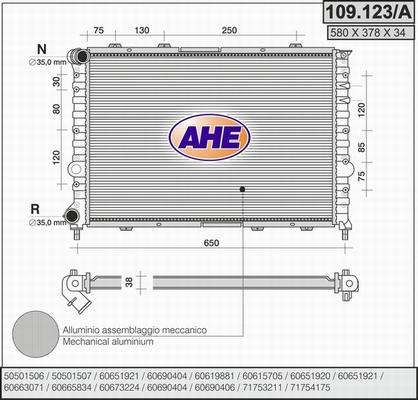 AHE 109.123/A - Радіатор, охолодження двигуна autozip.com.ua