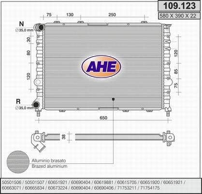 AHE 109.123 - Радіатор, охолодження двигуна autozip.com.ua