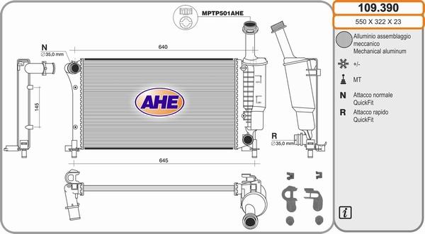 AHE 109.390 - Радіатор, охолодження двигуна autozip.com.ua