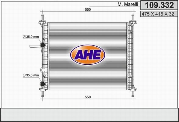 AHE 109.332 - Радіатор, охолодження двигуна autozip.com.ua