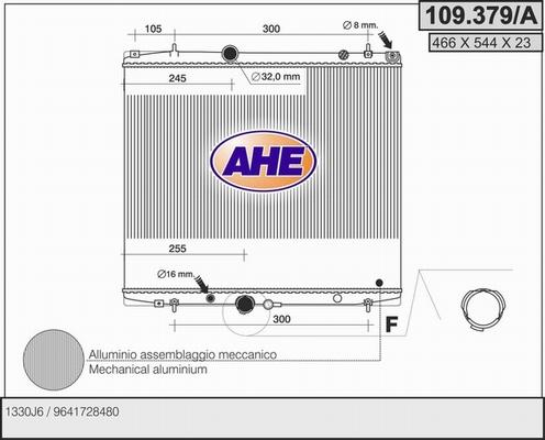 AHE 109.379/A - Радіатор, охолодження двигуна autozip.com.ua