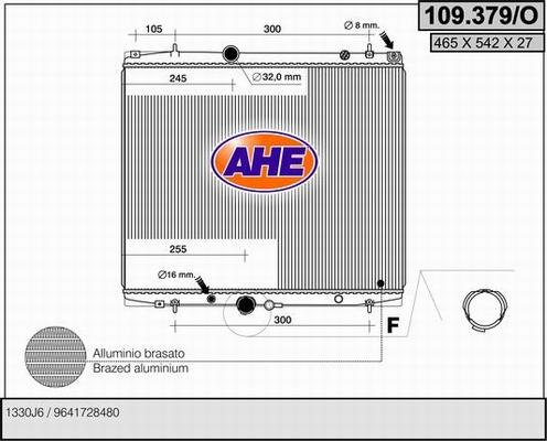 AHE 109.379/O - Радіатор, охолодження двигуна autozip.com.ua