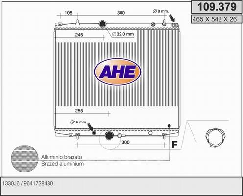 AHE 109.379 - Радіатор, охолодження двигуна autozip.com.ua