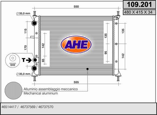 AHE 109.201 - Радіатор, охолодження двигуна autozip.com.ua