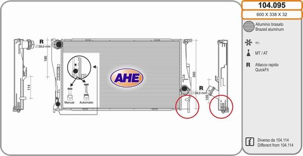 AHE 104.095 - Радіатор, охолодження двигуна autozip.com.ua