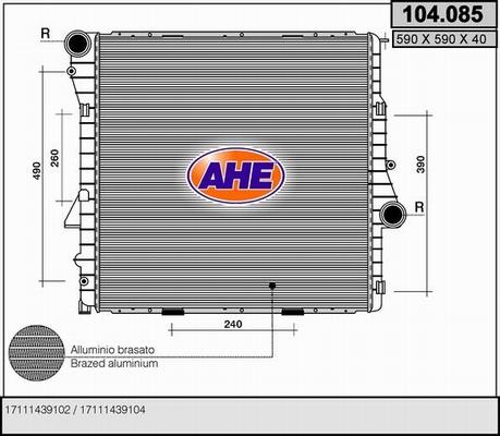 AHE 104.085 - Радіатор, охолодження двигуна autozip.com.ua