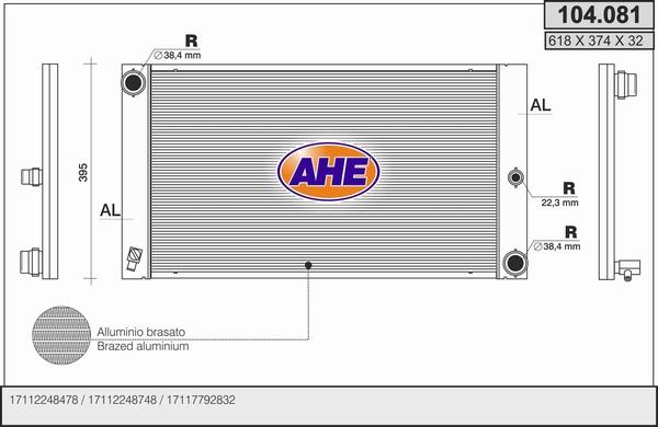 AHE 104.081 - Радіатор, охолодження двигуна autozip.com.ua