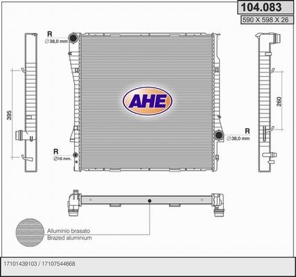 AHE 104.083 - Радіатор, охолодження двигуна autozip.com.ua