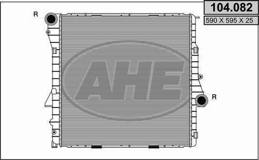 AHE 104.082 - Радіатор, охолодження двигуна autozip.com.ua