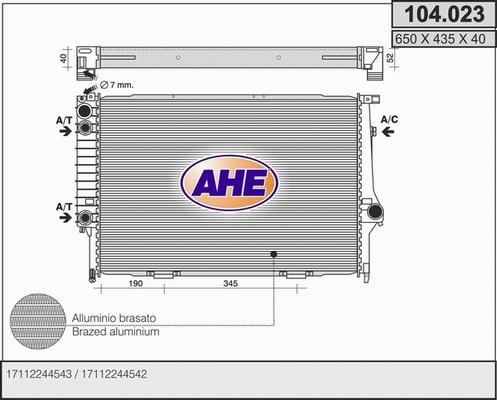 AHE 104.023 - Радіатор, охолодження двигуна autozip.com.ua