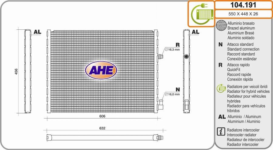 AHE 104.191 - Радіатор, охолодження двигуна autozip.com.ua