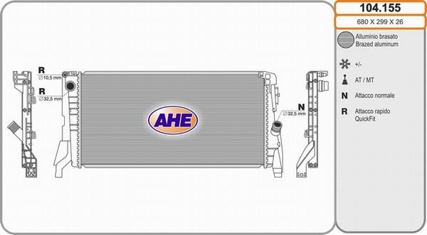 AHE 104.155 - Радіатор, охолодження двигуна autozip.com.ua