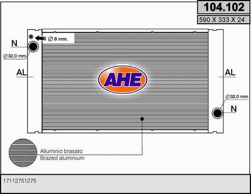 AHE 104.102 - Радіатор, охолодження двигуна autozip.com.ua