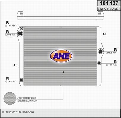 AHE 104.127 - Радіатор, охолодження двигуна autozip.com.ua